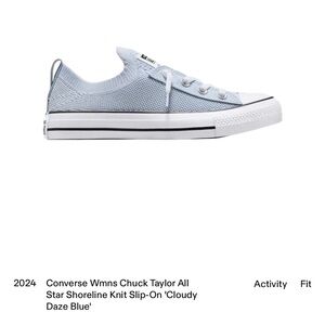 Converse CTAS Shoreline Knit Womens 6.5 AO9213F Cloudy Daze/Lt. Blue Worn 1X